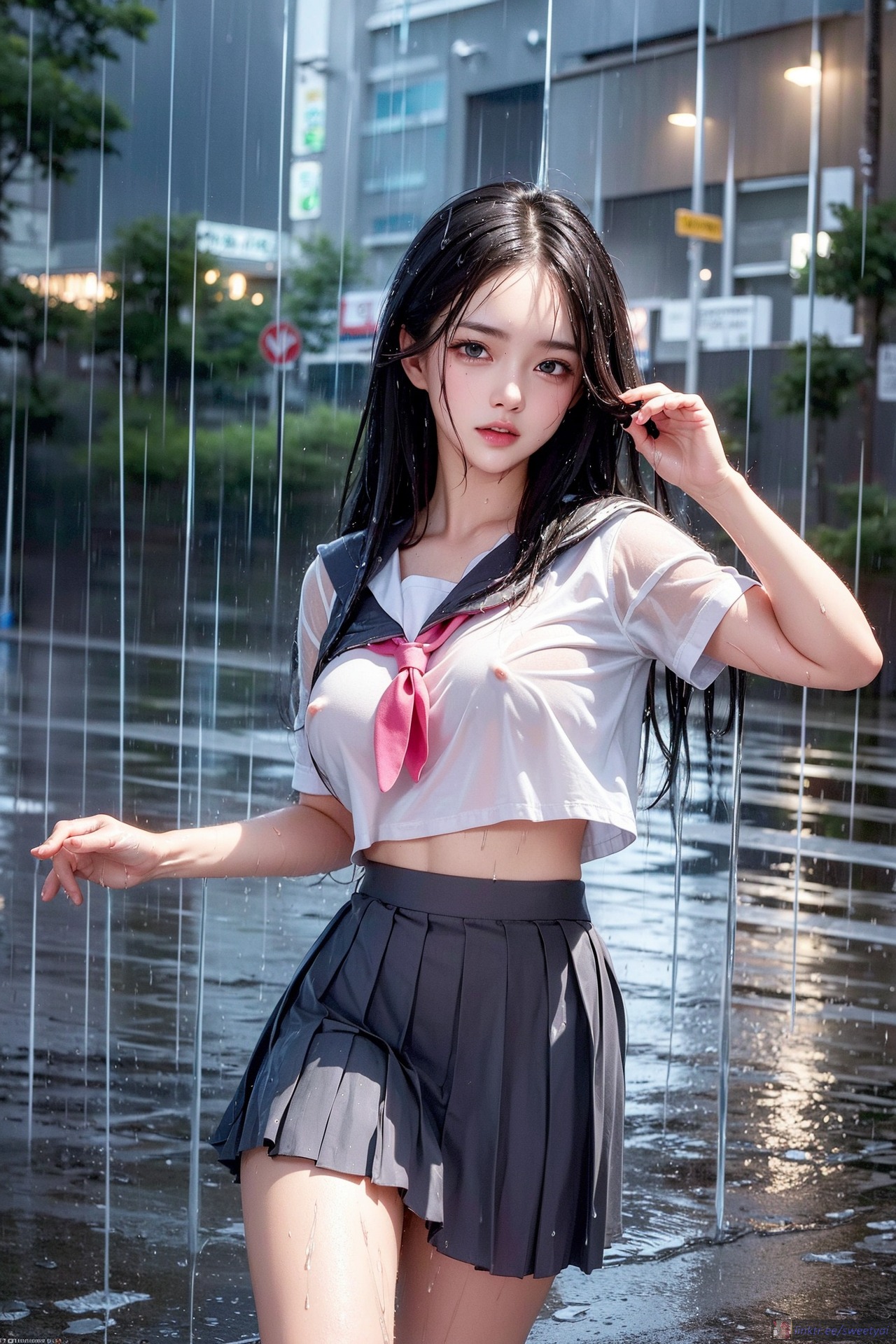 Соблазн мокрой футболкой японской школьницы - Image 5