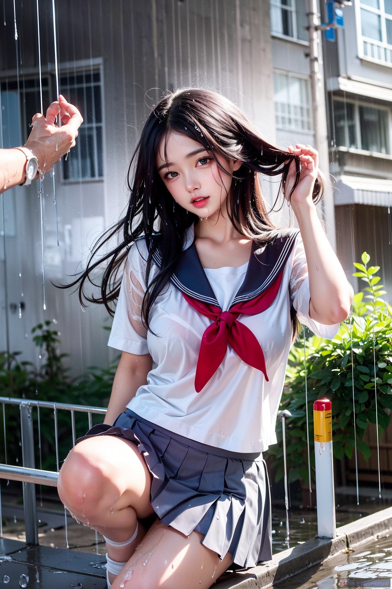 Соблазн мокрой футболкой японской школьницы - Image 6