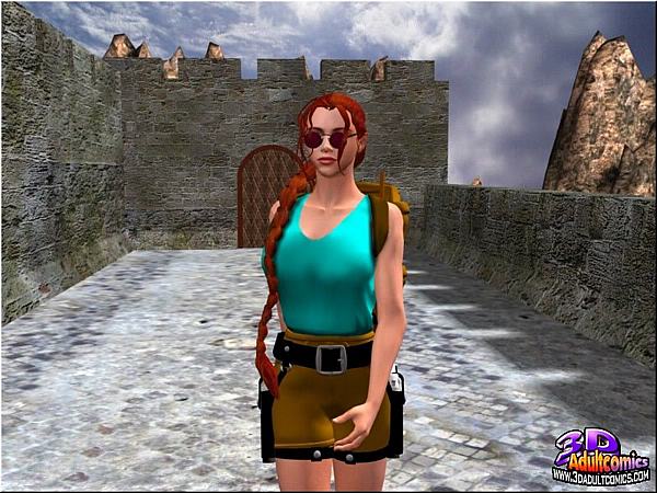 كوميكس 3d: وحش الحجر يغزو кисة لارا كروفت اللزجة