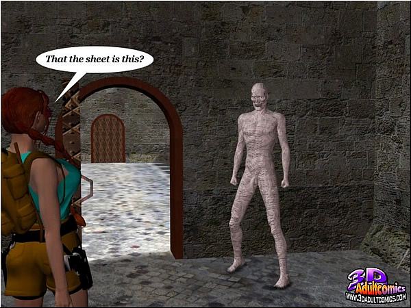 Quadrinhos 3D: Monstro de pedra arrota a boceta luxuriosa de Lara Croft - Image 3