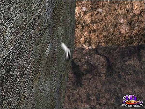 Quadrinhos 3D: Monstro de pedra arrota a boceta luxuriosa de Lara Croft - Image 6
