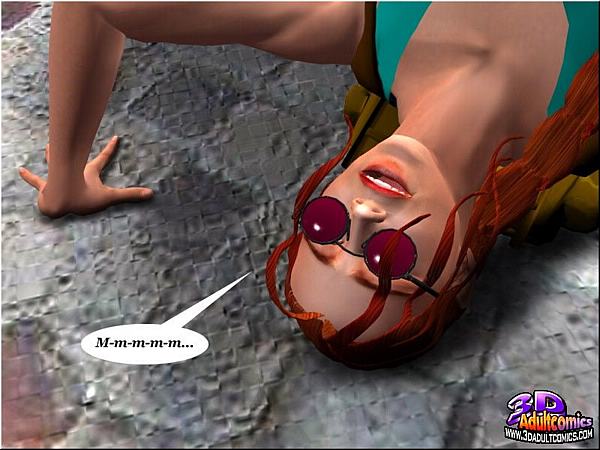 Quadrinhos 3D: Monstro de pedra arrota a boceta luxuriosa de Lara Croft - Image 13