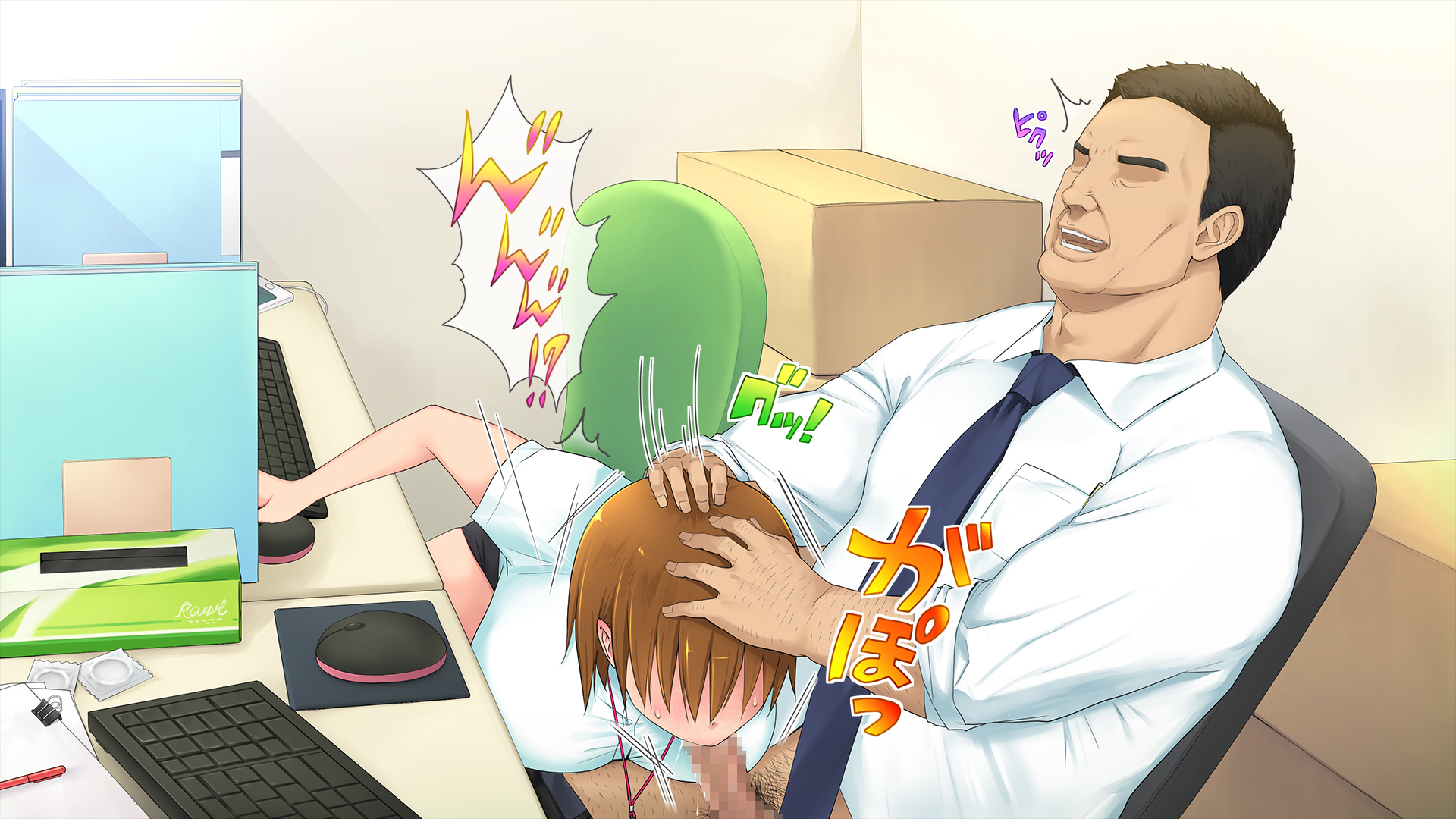 موظفة جديدة مثيرة تمارس الجنس الثلاثي في المكتب - Image 102