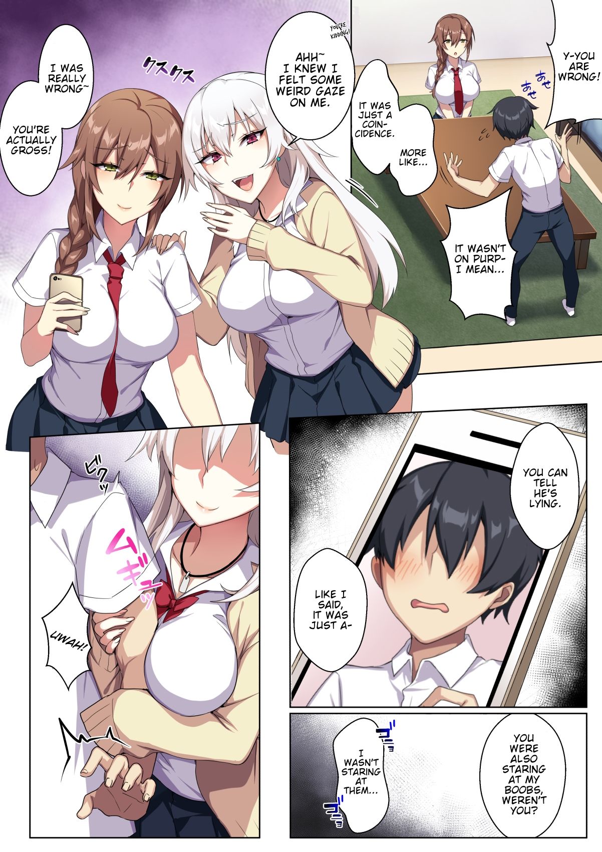 Drei busige Hentai-Teens drehen umgekehrten Gangbang mit Jungfrau - Image 7