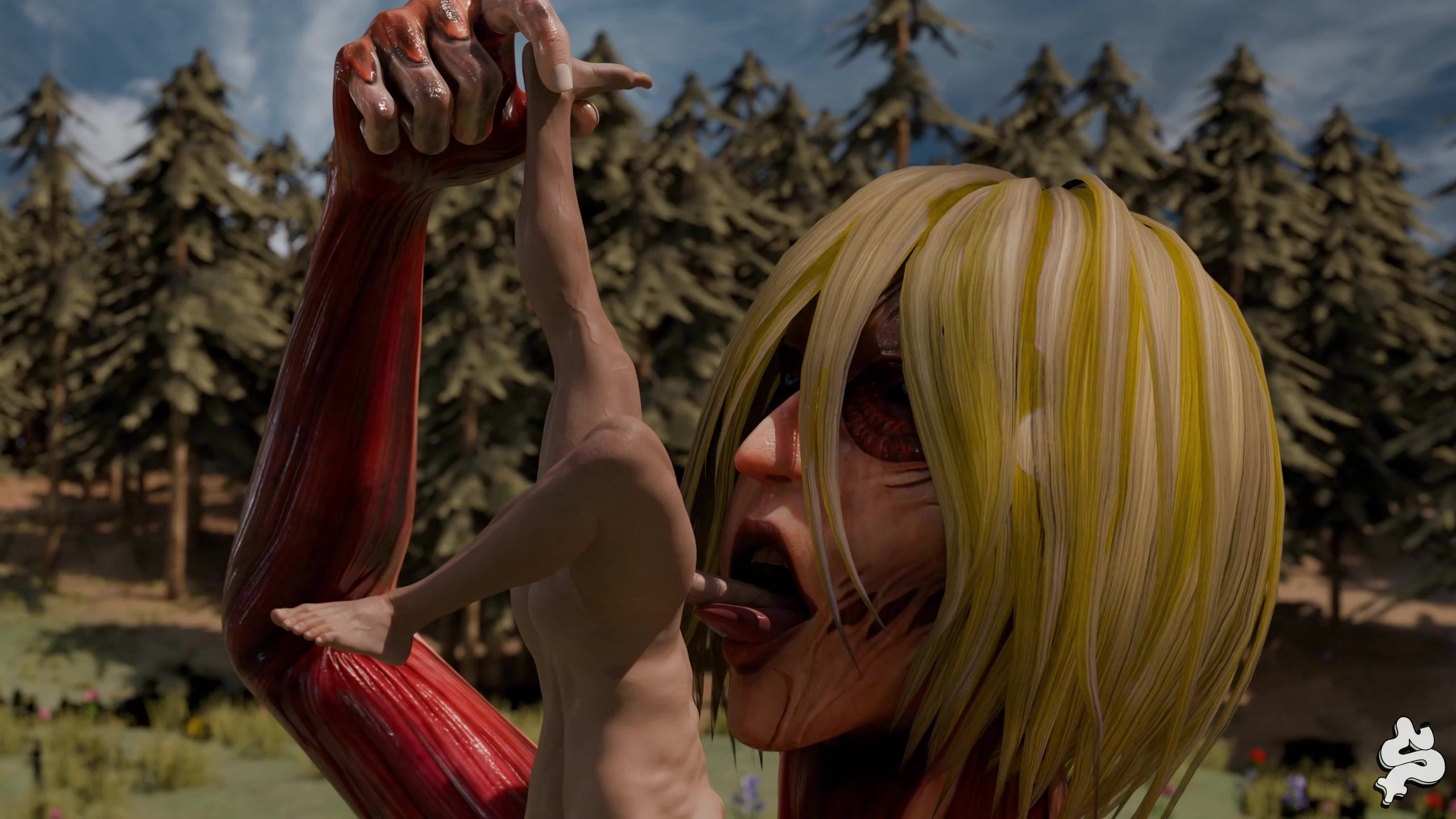 अटैक ऑन टाइटन की ऐनी लियोनहार्ट टेंटेकल फुटानारी एची