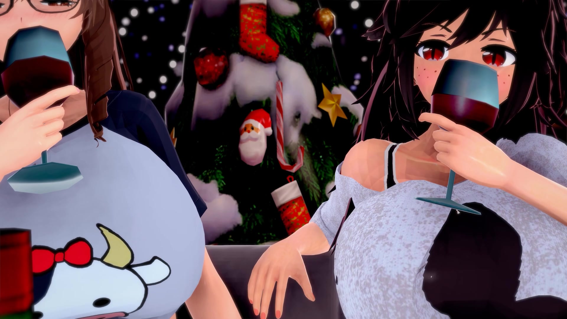 Presente de natal sereno: aluna de escola tentáculos futanari ecchi