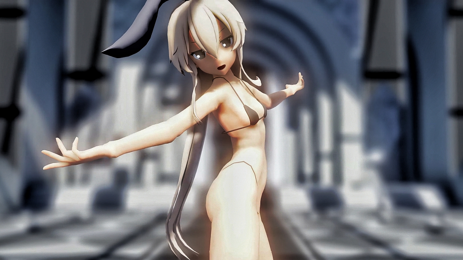 Mmd r15 schwarze katze shimakaze gehirnrevolution mädchen