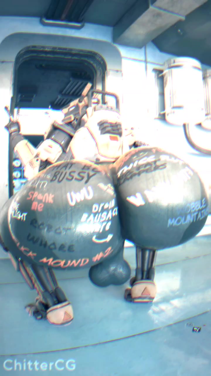 روبوت بمؤخرة كبيرة يرقص بوجه بوكر