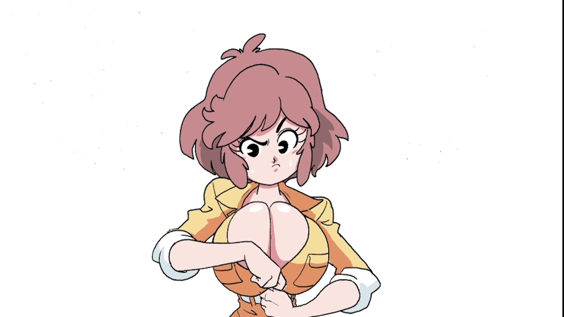 Abril o'neil sexy problema de cremallera