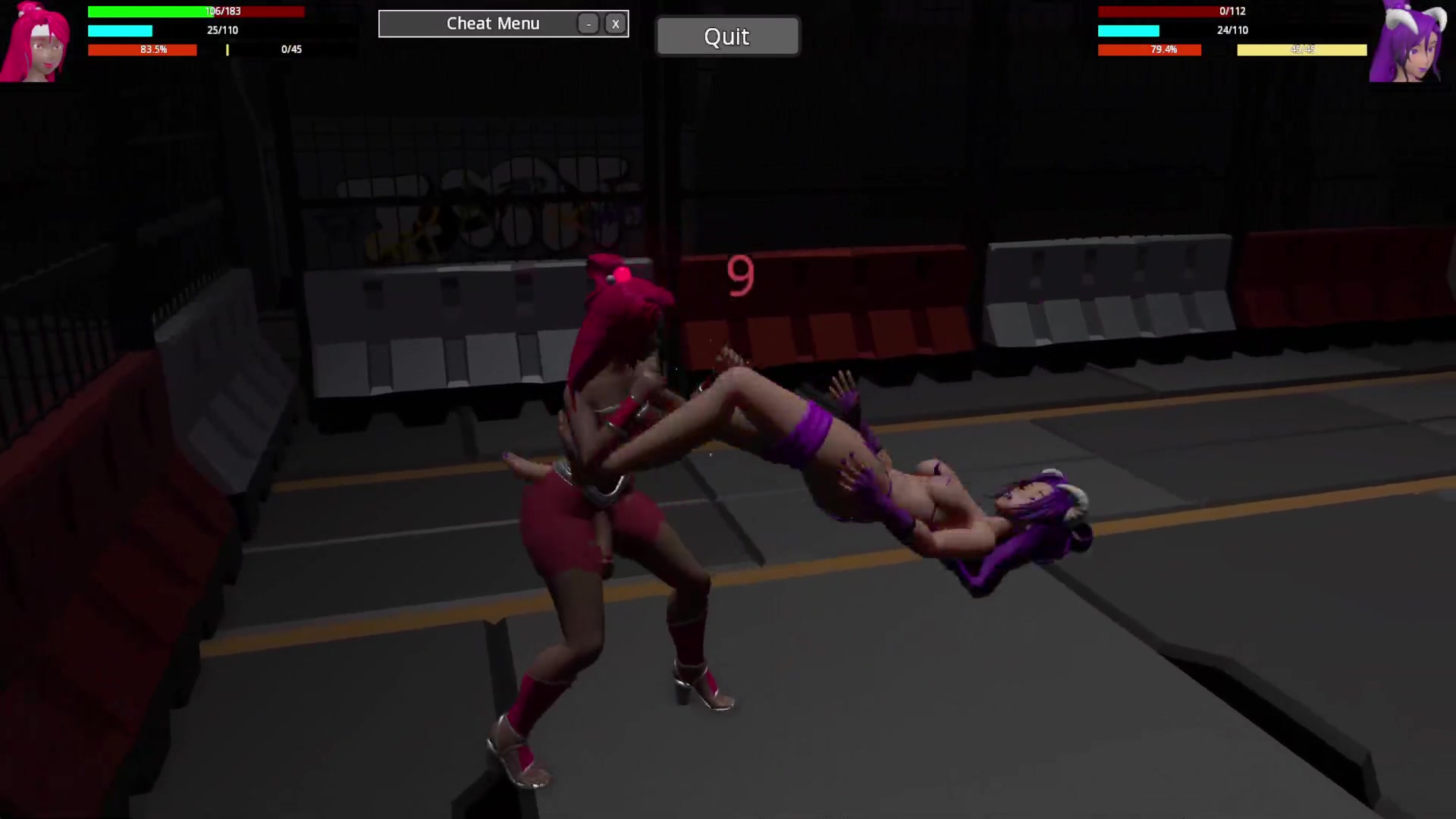 Nadia vs featherine: tentacle futanari schoolgirl ecchi fight