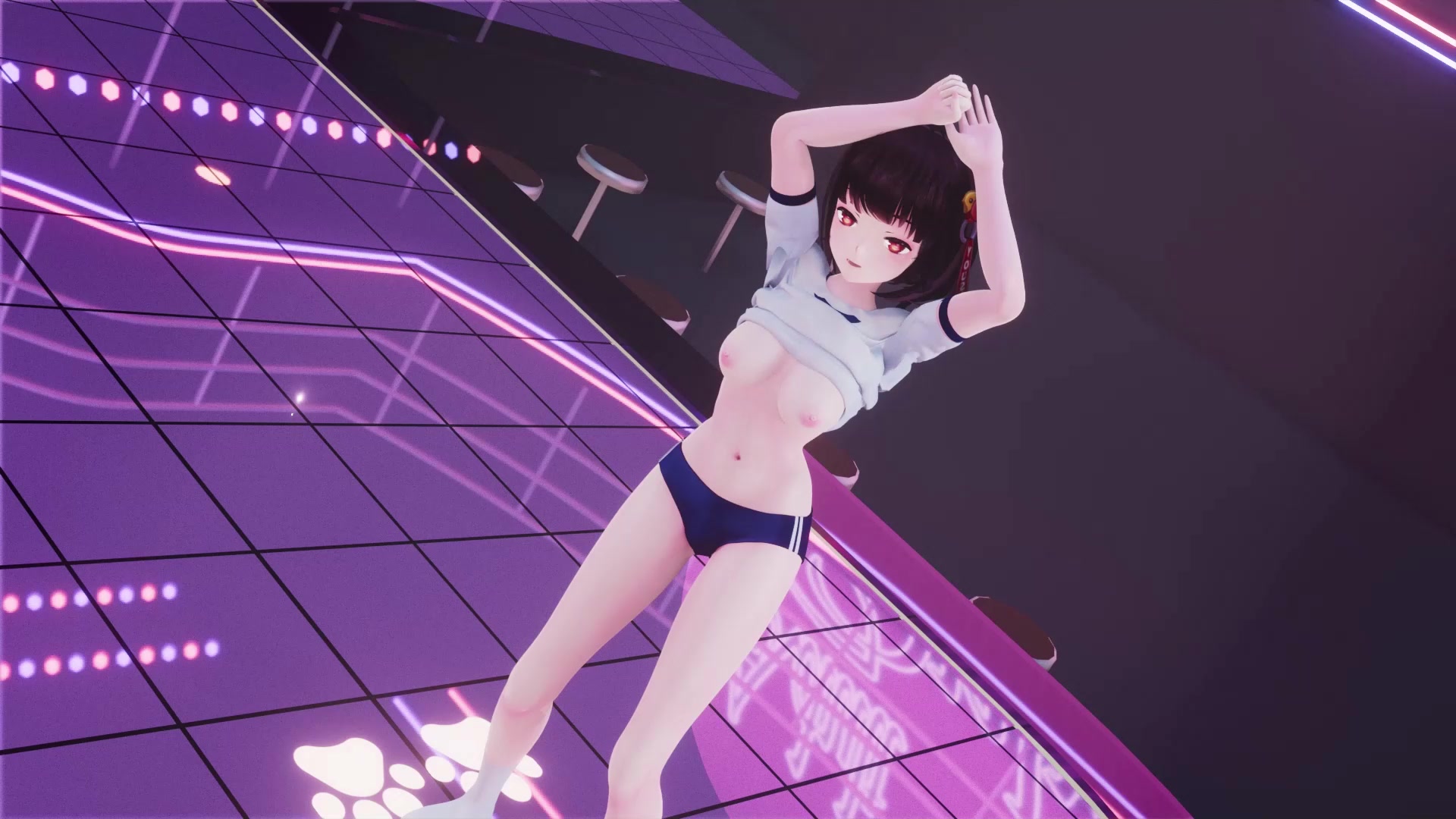 ふたなり女子校生の触手エッチシーン