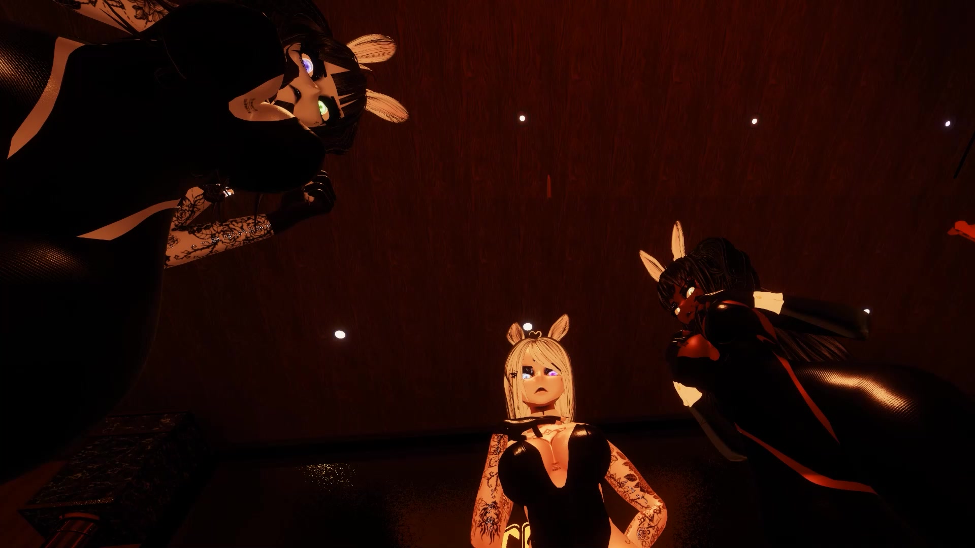 Vrchat pov: three playboy girls facesitting