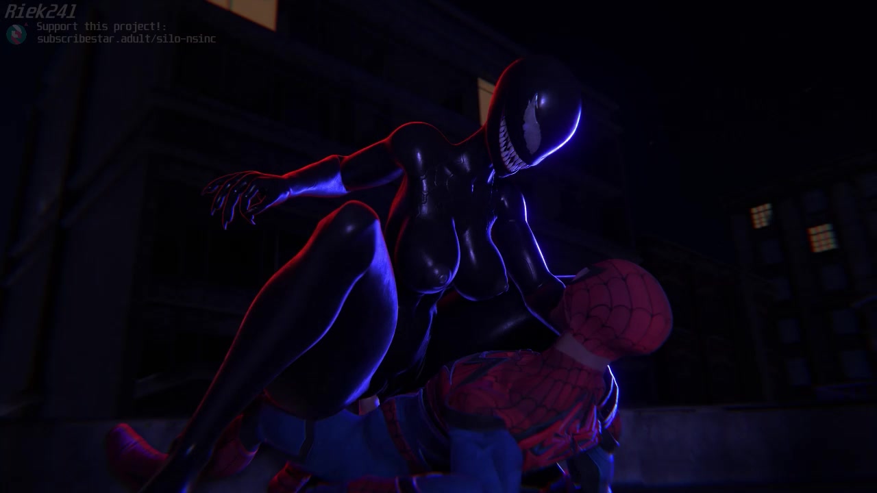 Sexy spider-man cowgirl with she-venom