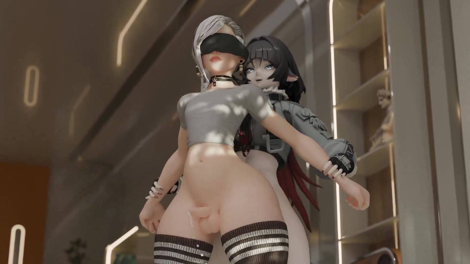 閉じ込められた女子生徒触手ふたなりエッチ