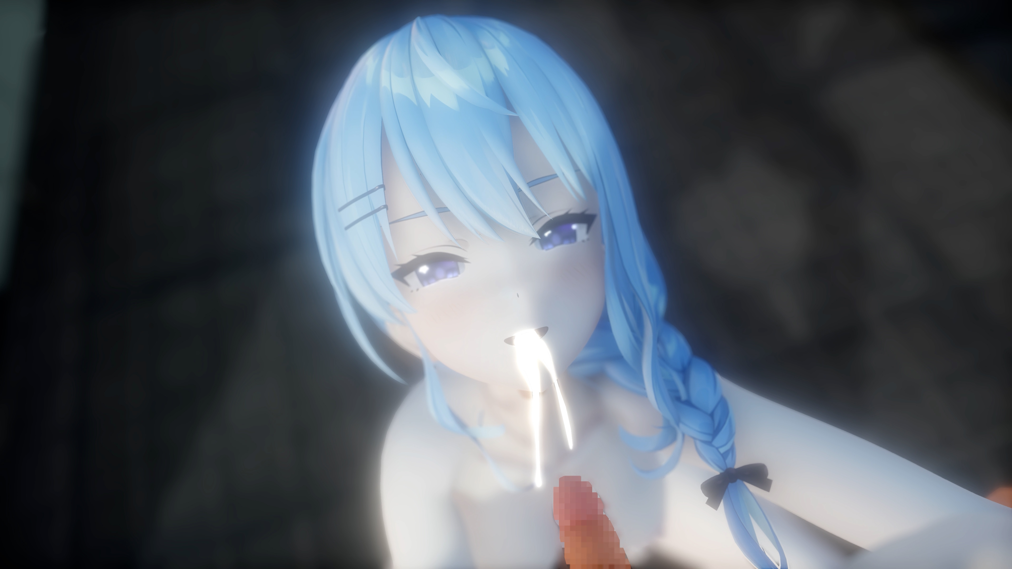 Suisei hoshimati coquine suce dans les toilettes