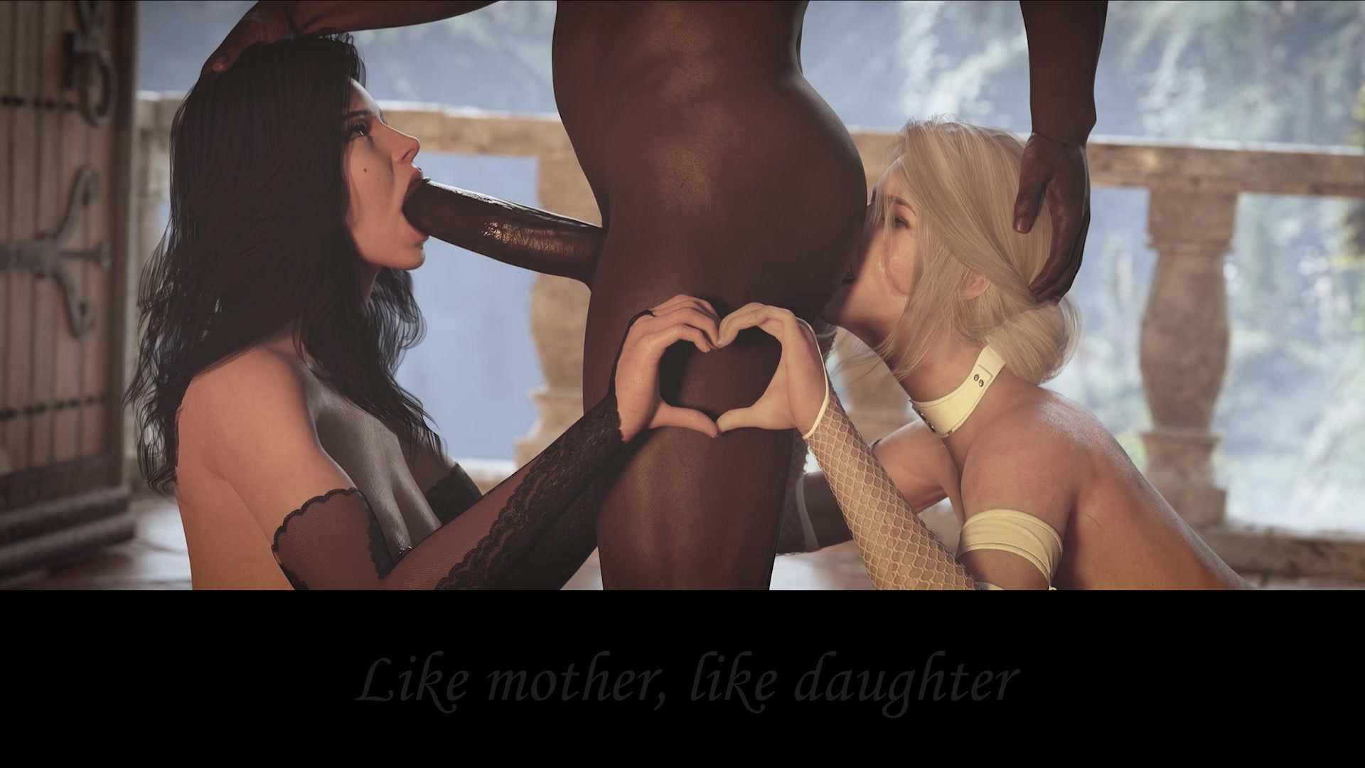Mother daughter threesome with yennefer and ciri