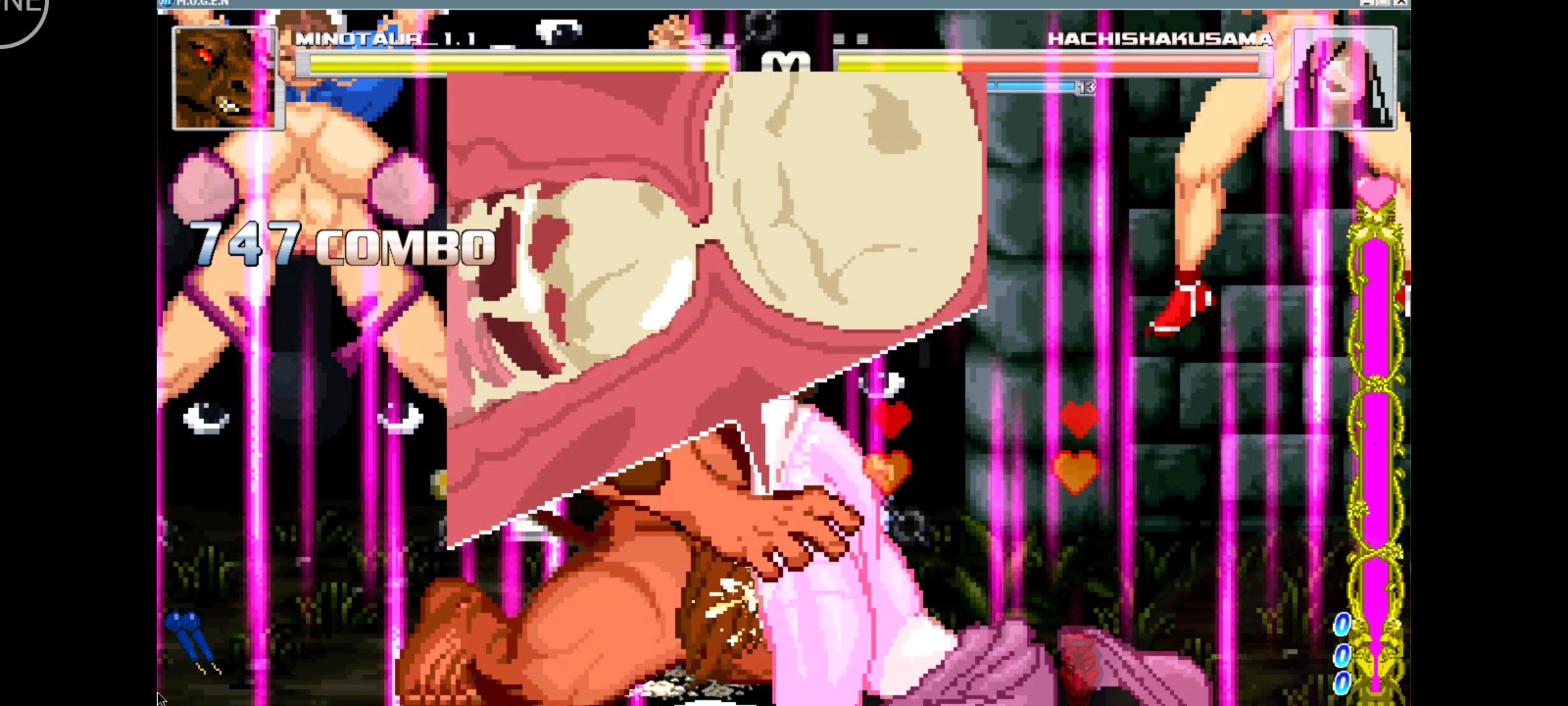 Hachishakusama recebe esperma quente de minotauro e cavalo