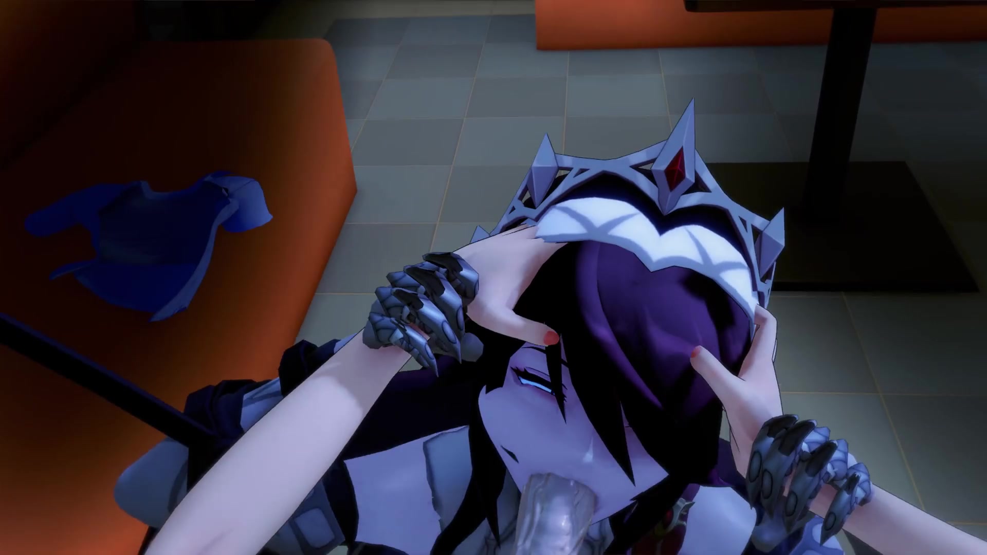 原神ロサリアの着衣フェラ