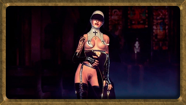 Milf gothique séduisante danse en tenue révélatrice dans l'église