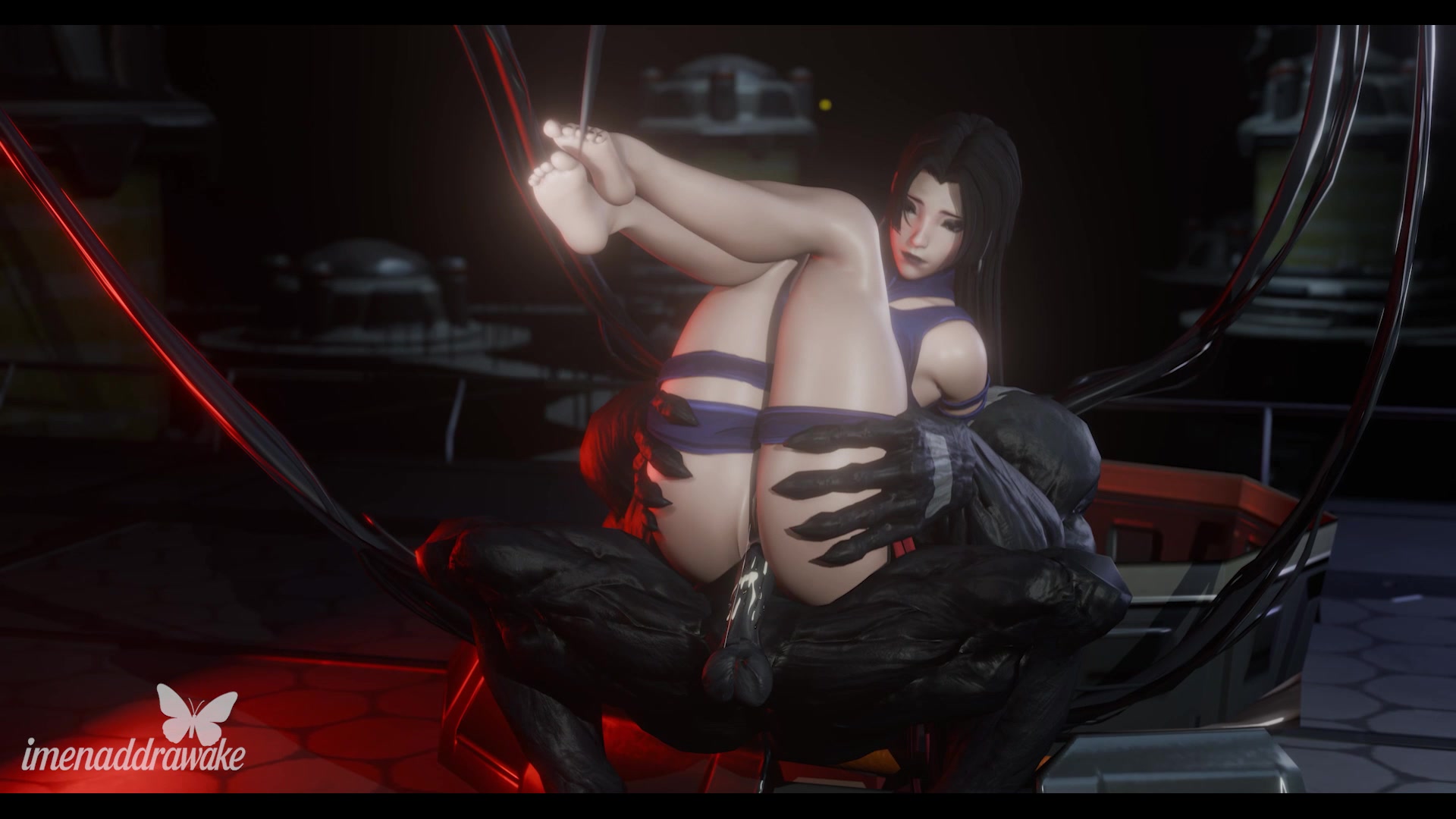 Psylocke esclavizada por venom en orgía futanari tentáculos colegiala