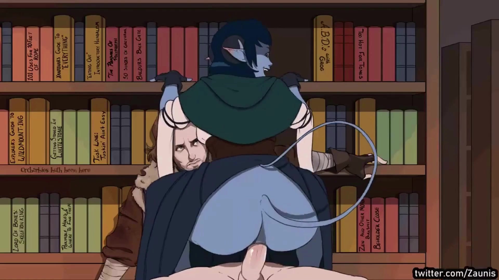 Colegial sexy na biblioteca futa tentáculo ecchi