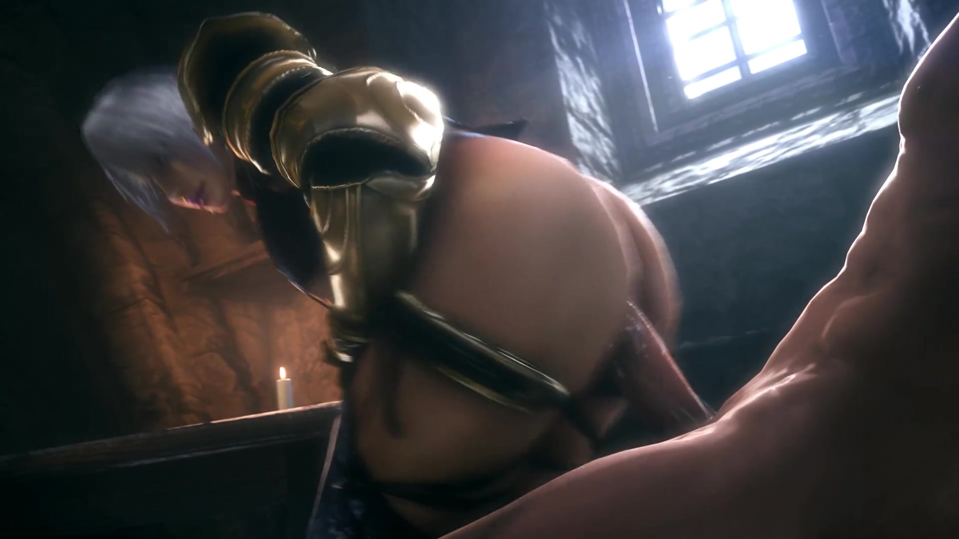 Ivy springt auf einem weißen schwanz