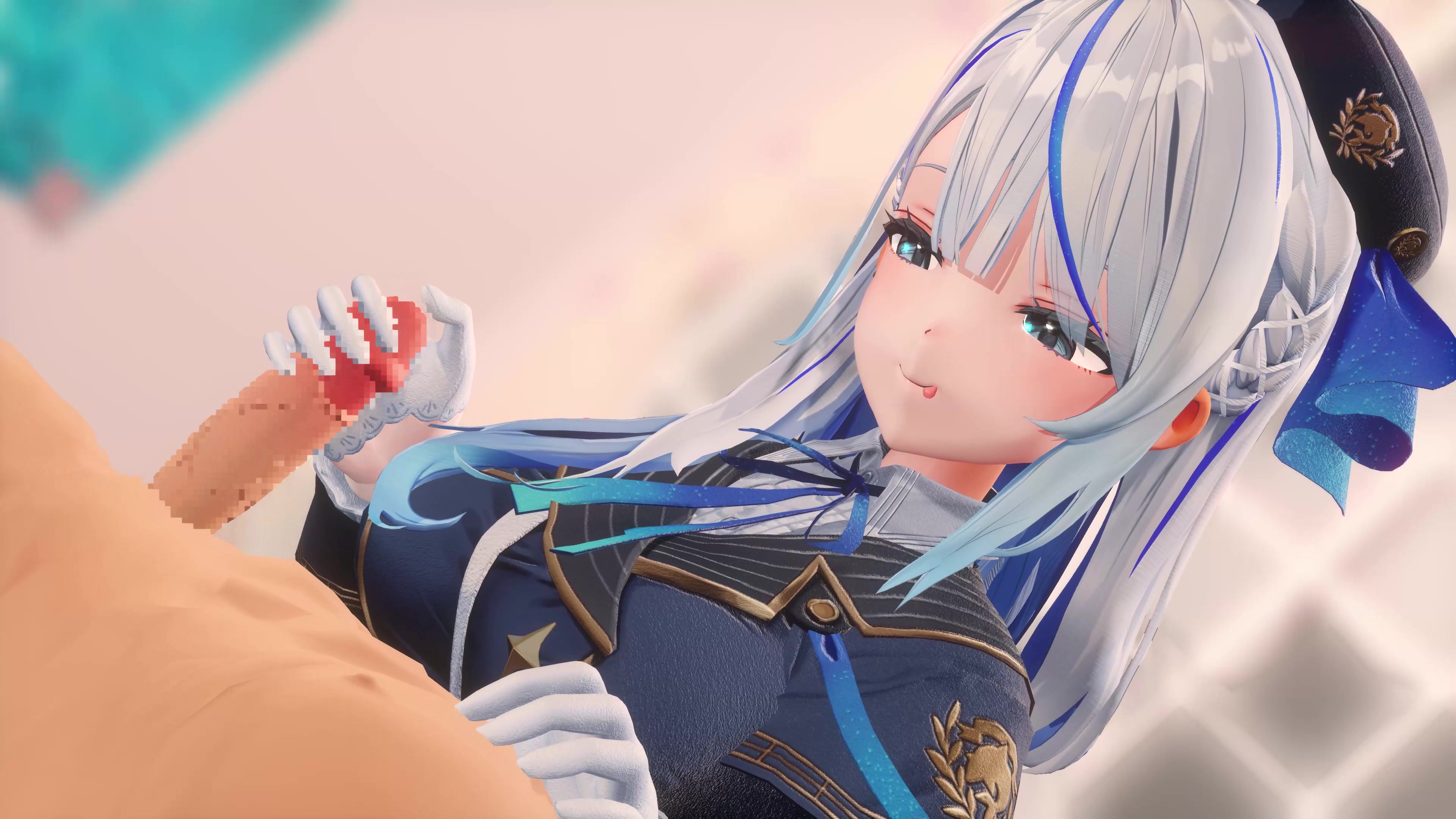 сцена в перчатках рукой