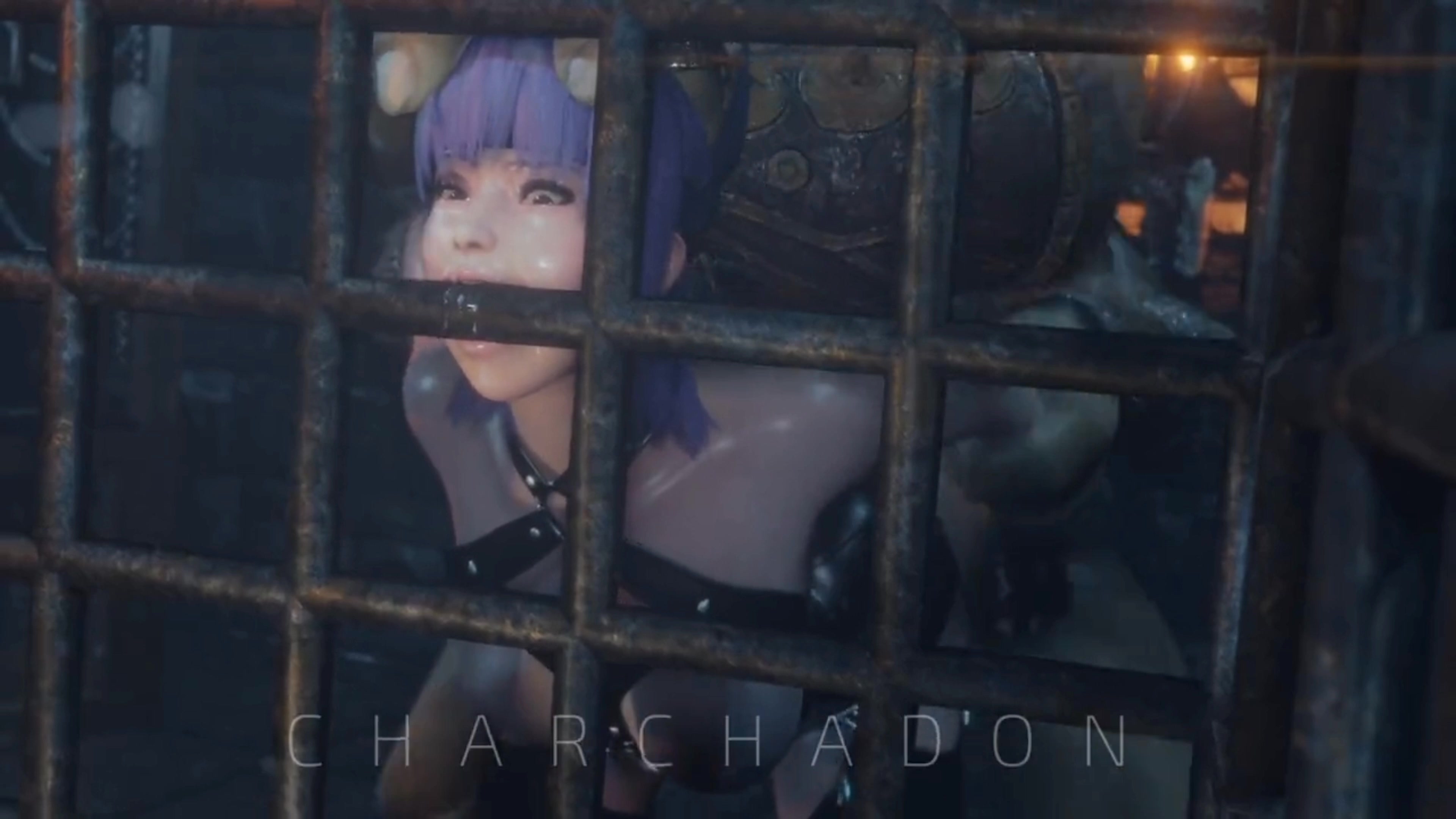 Ayane en jaula de tentáculos: colegiala futanari écchi