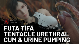 Futa tifa tentacle urethra cum & pee ...