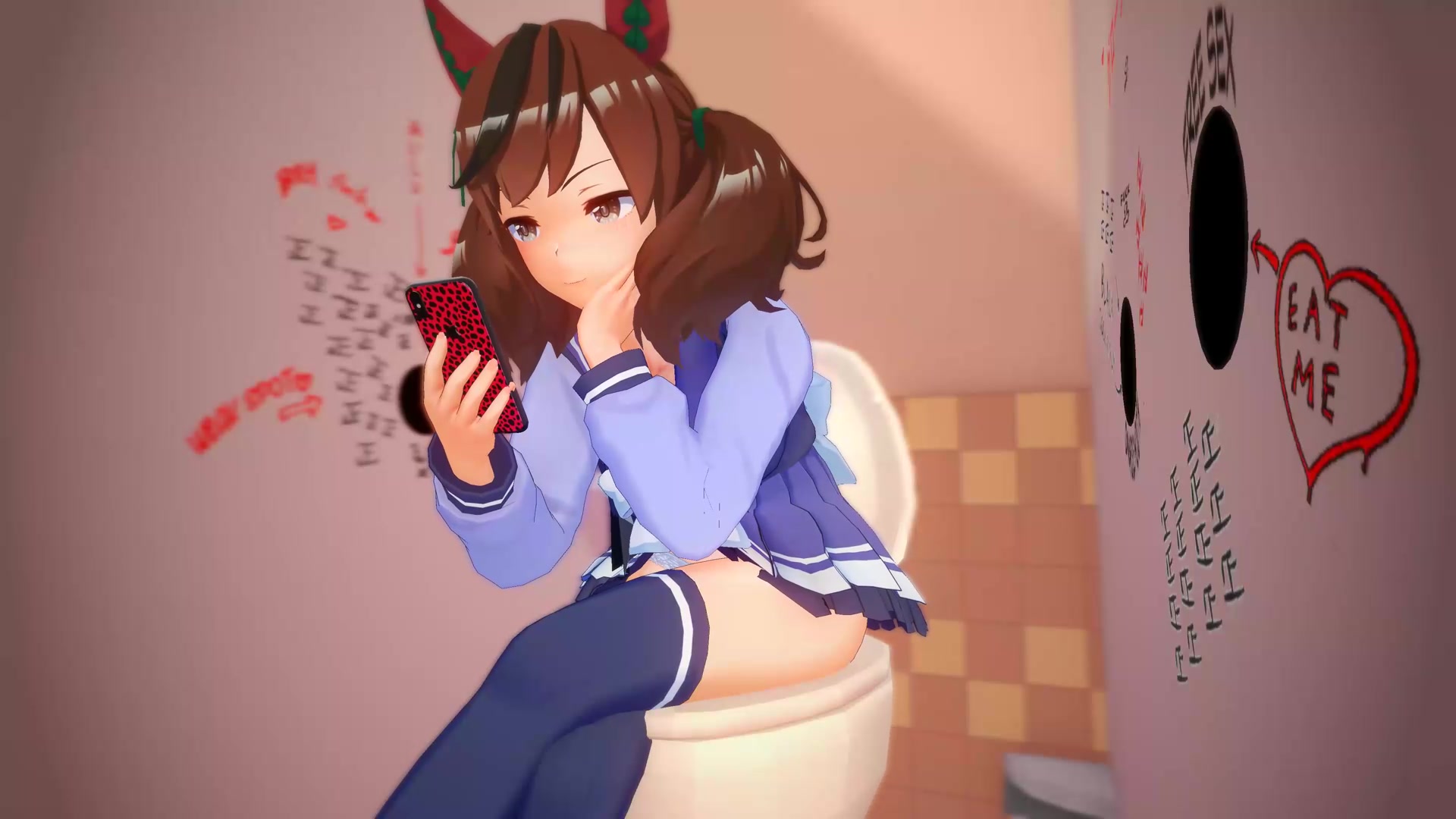 Naughty uma musume schoolgirl tentacle futanari ecchi