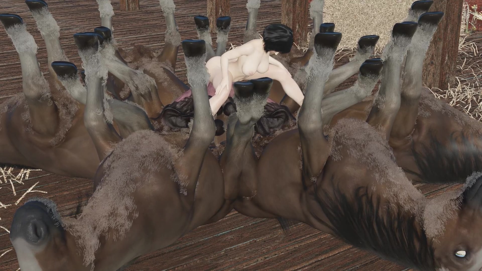 ティファ・ロックハートがポニーに乗る 2