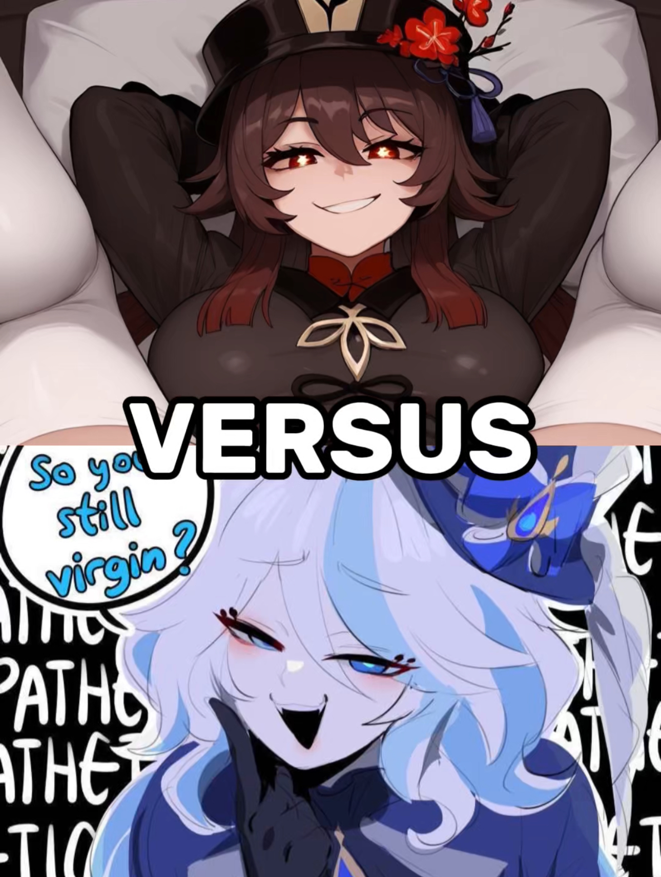 Futanari tentáculos eróticos: colegiala hu tao vs furina pmv