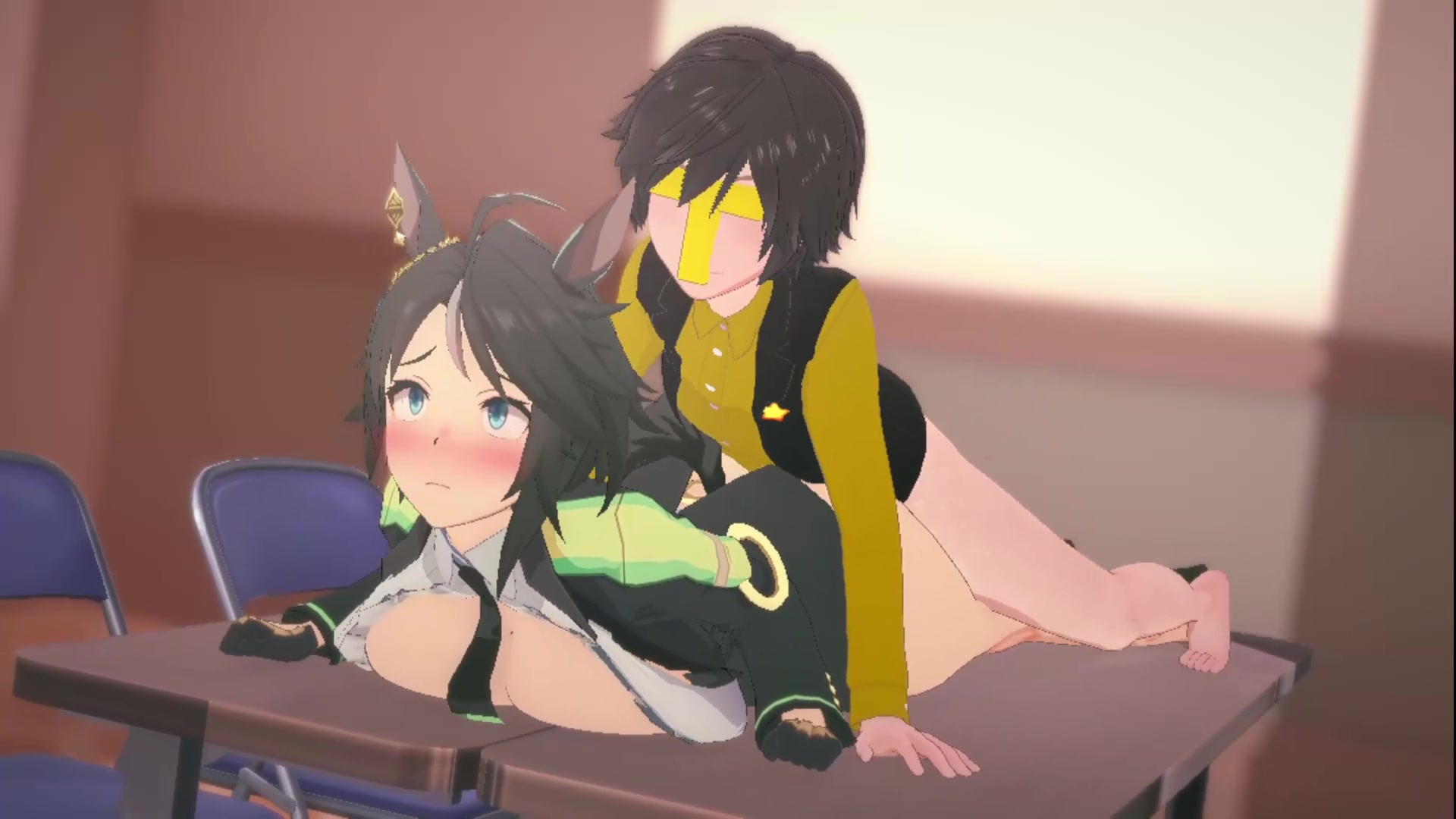 Futa-schulmädchen mit tentakel-ecchi