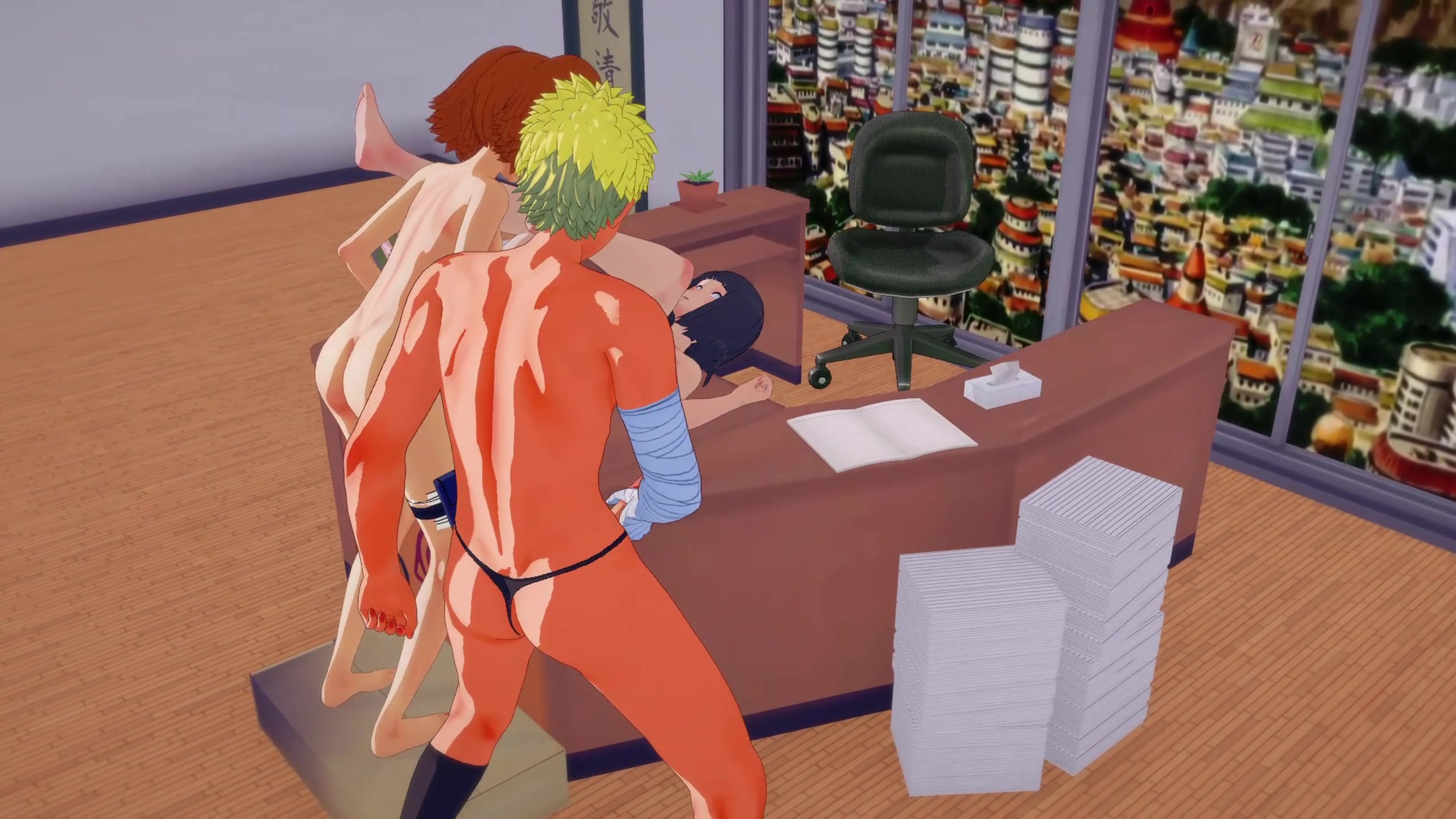 नारूतो हिनाता और नामिदा के साथ स्त्रीभक्त