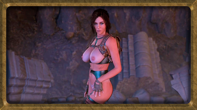 Lara croft nue bronzée danse lubrique merci aide donjon