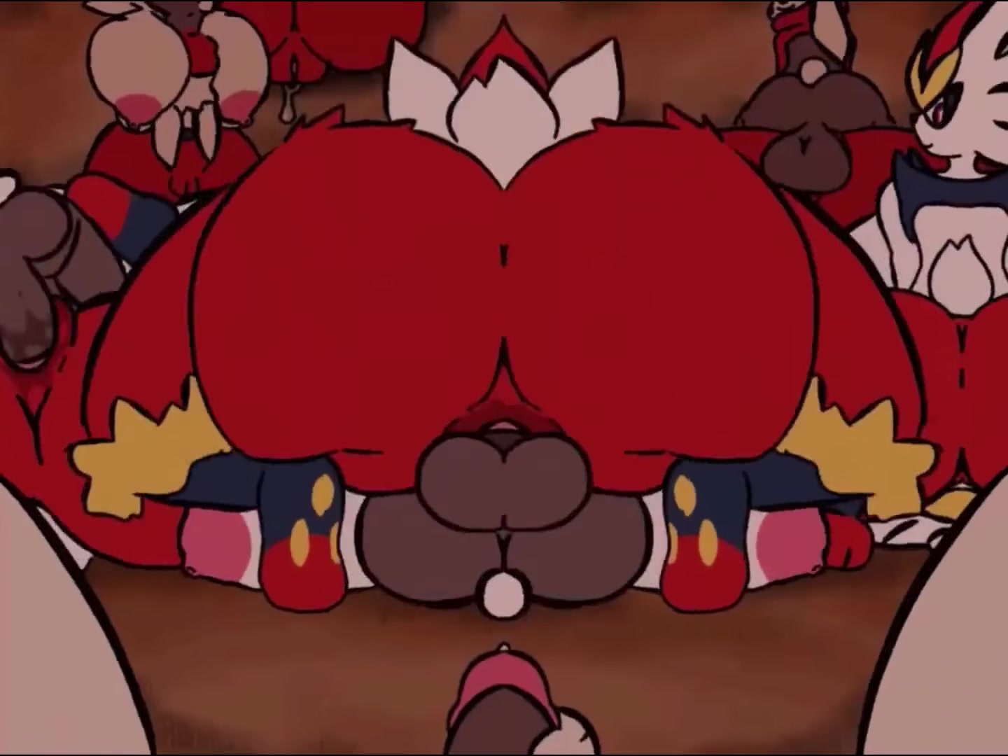 Nido cinderace tras cacería erótica tentáculo futanari