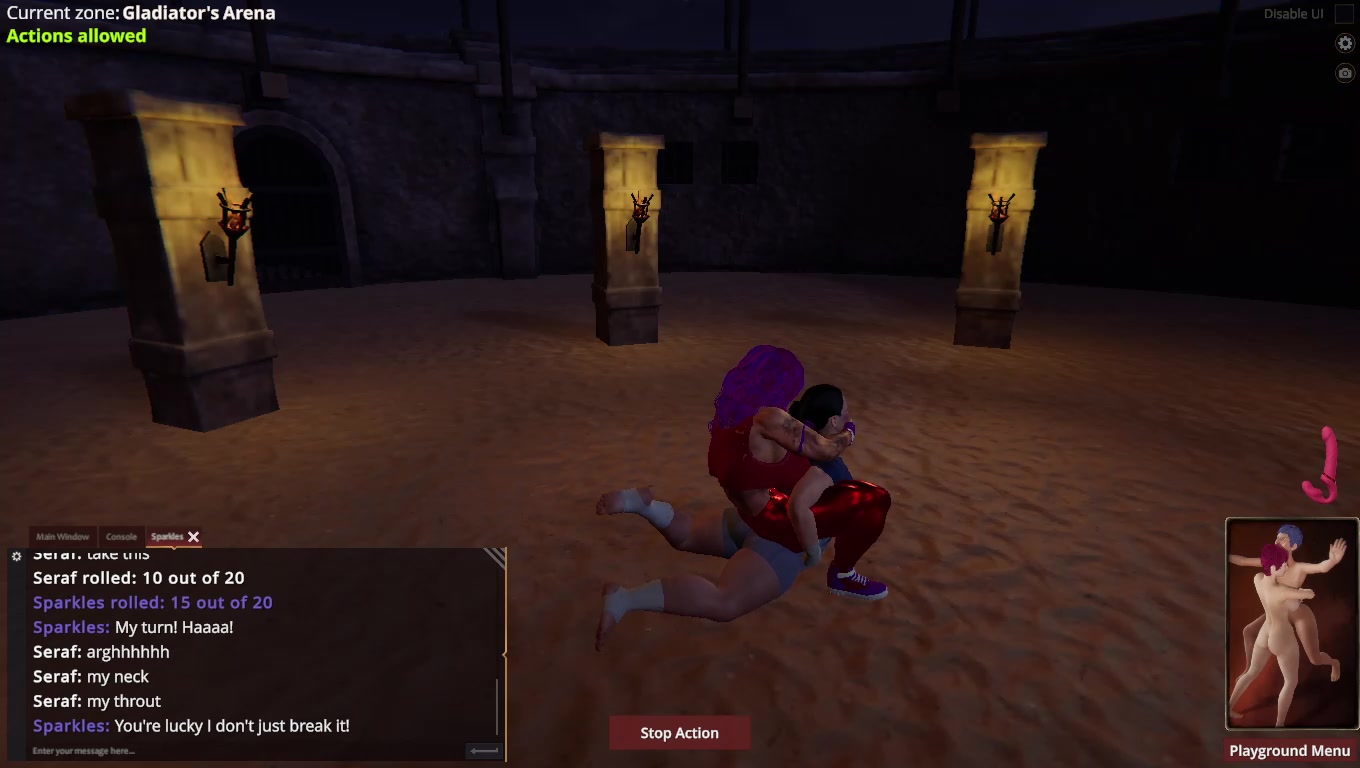 Seraf vs sparkles in naked fighter 3d rematch