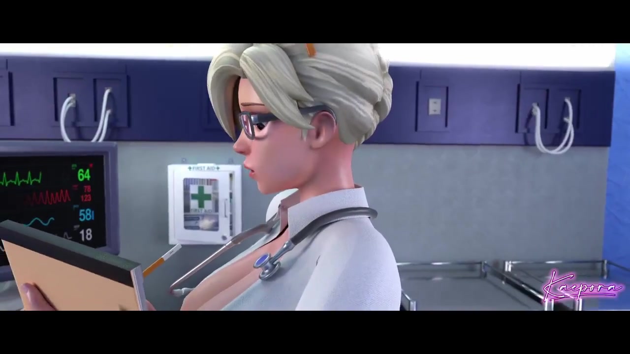 Dr. mercy untersucht d.va in medizinischer hentai-szene