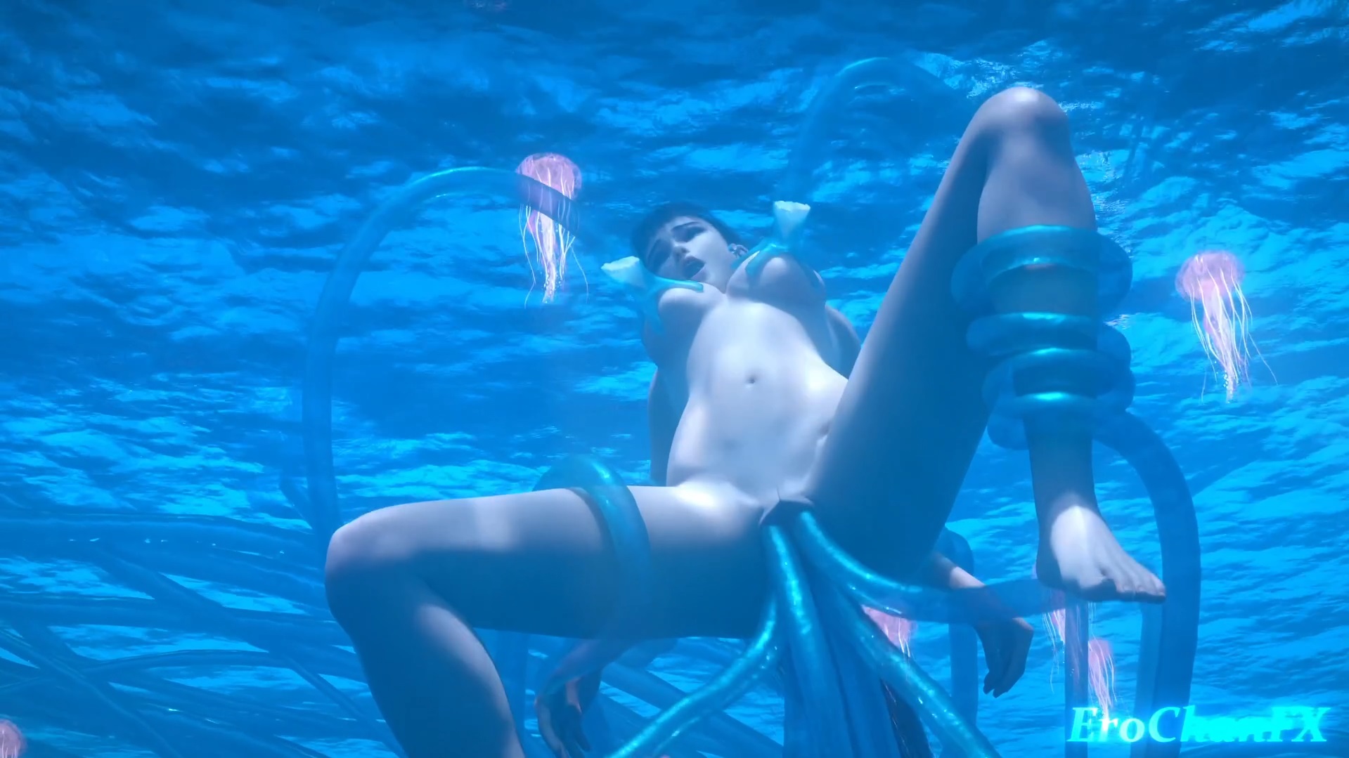 水中触手エッチふたなりステラ・イブ