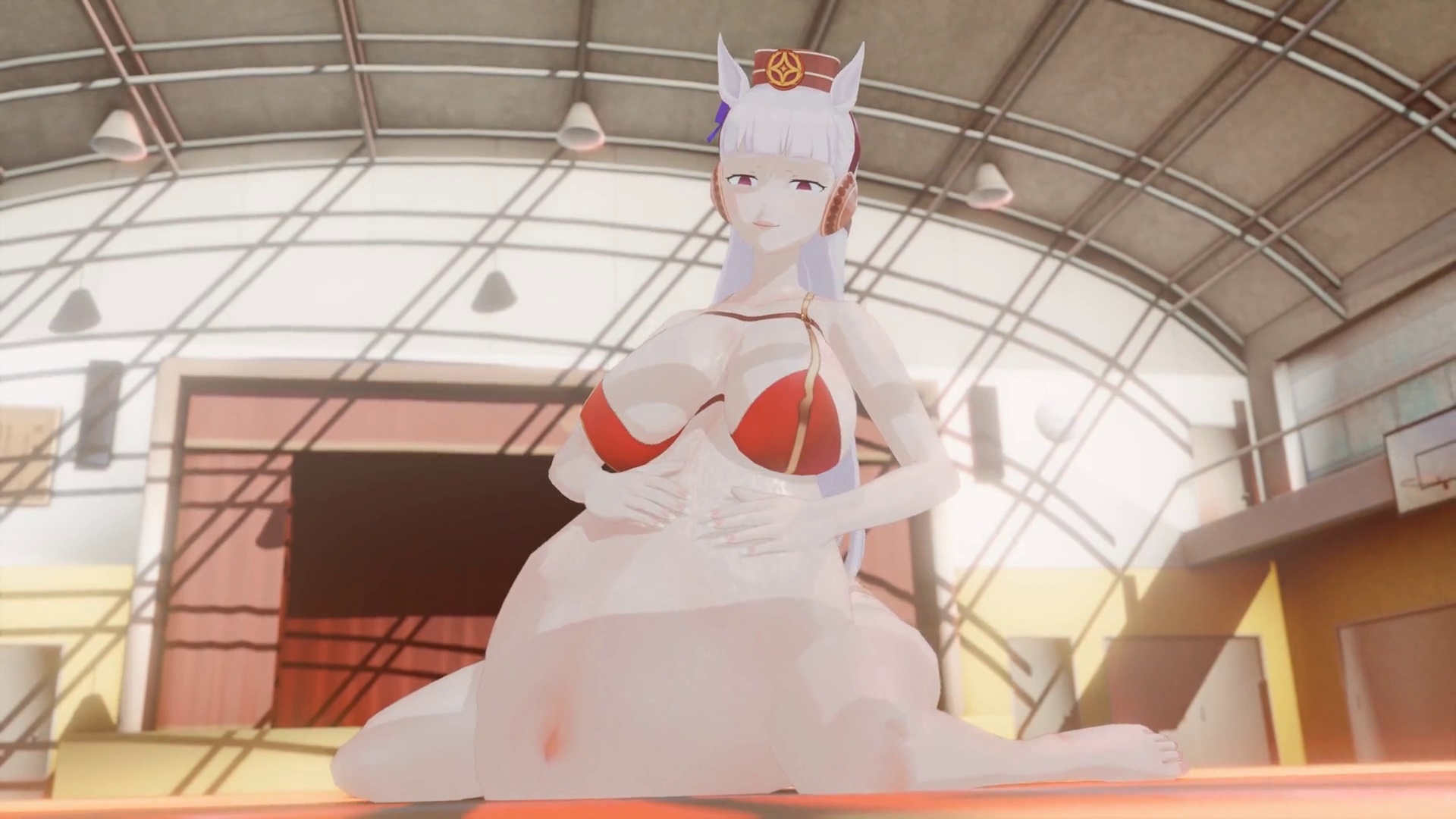 ゴルシ巨大娘ボアウマ娘パワートレーニング