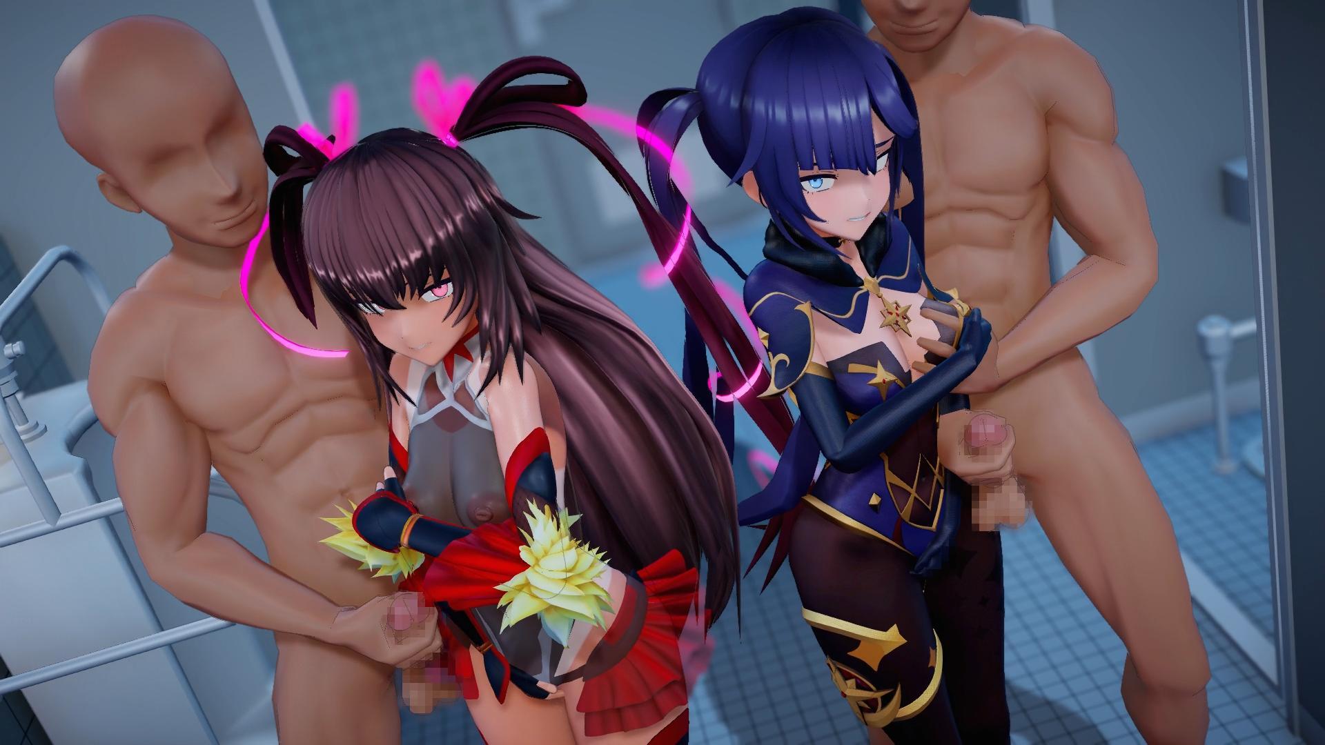 Baño público atendido por chicas traviesas monakaze-chan