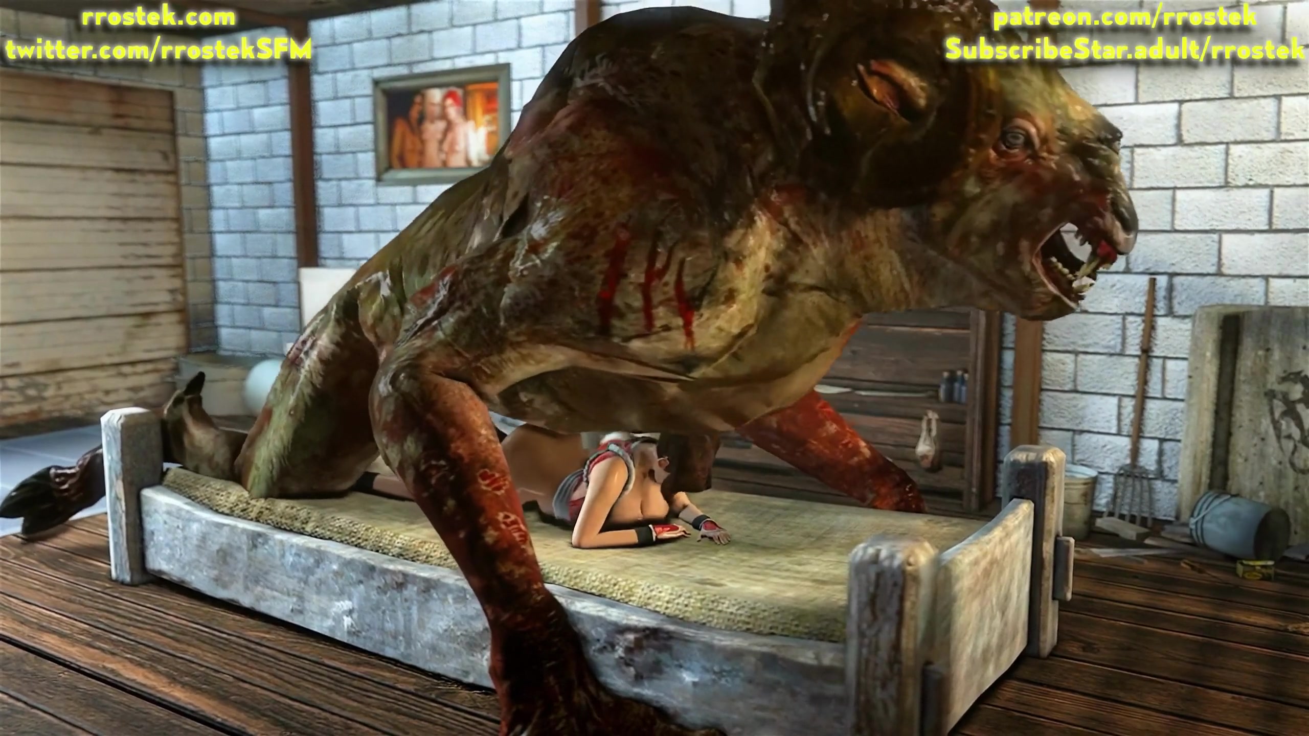 май сирануи пронзена огромным бараньим монстром