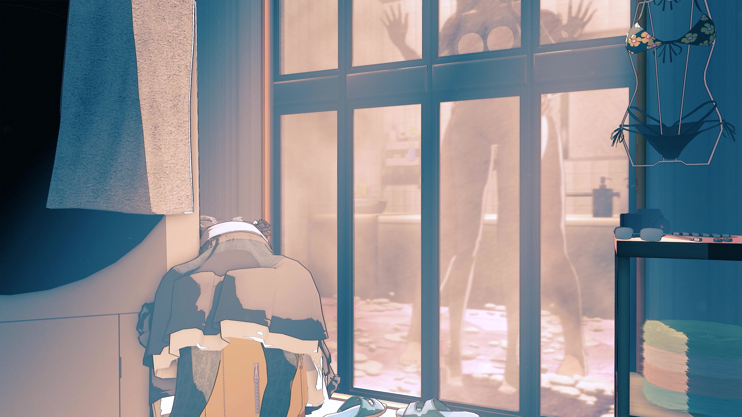 Scène coquine de marin dans la salle de bain avec yuukis