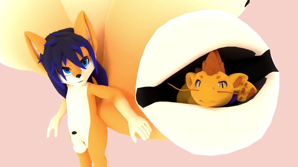 尻尾で捕食する触手ふたなり女子校生