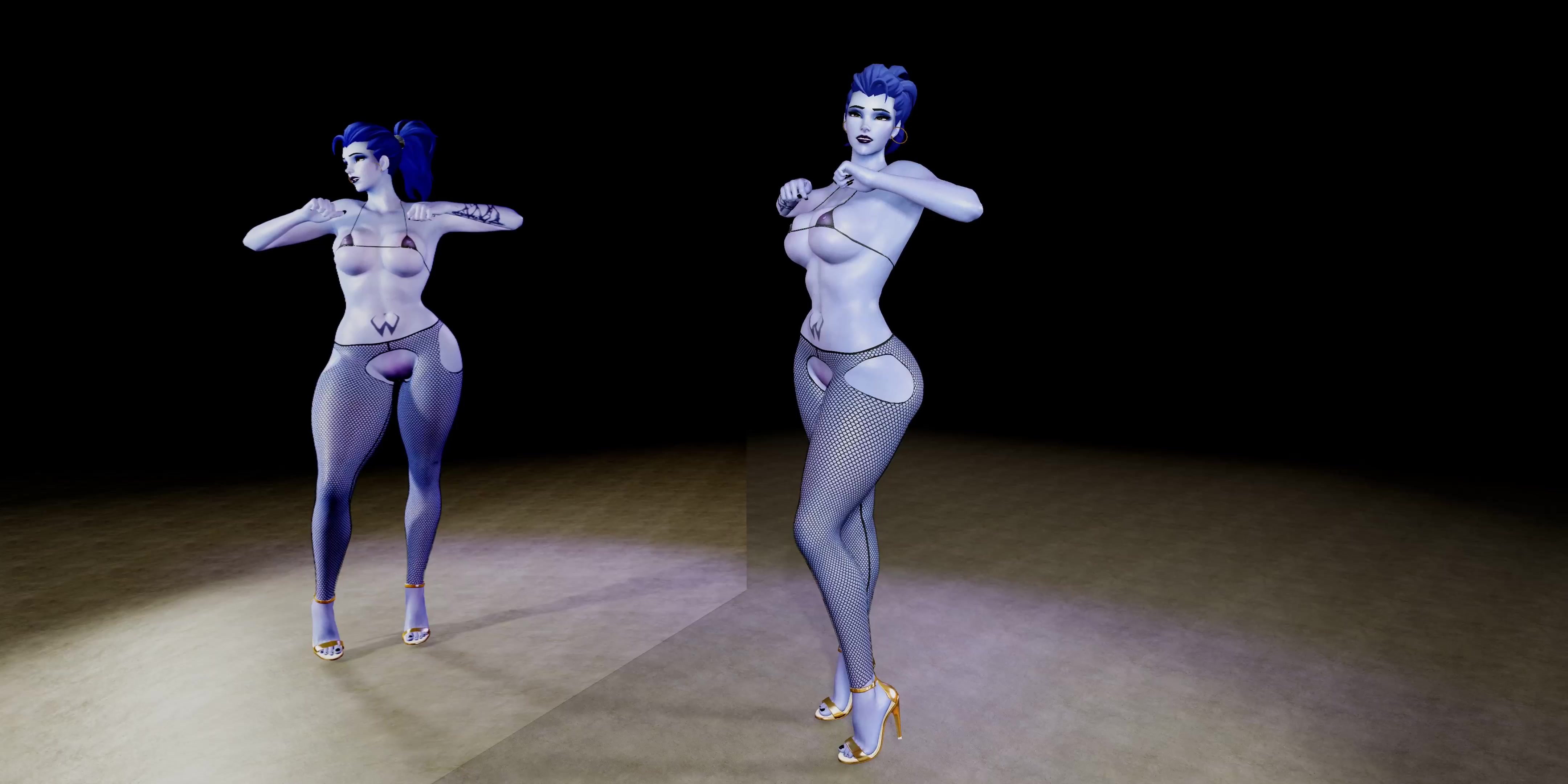 からかう未亡人