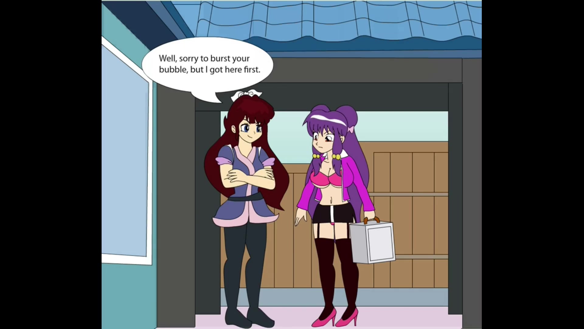 сцена школьницы-футанари с оральным вором и щупальцами 2