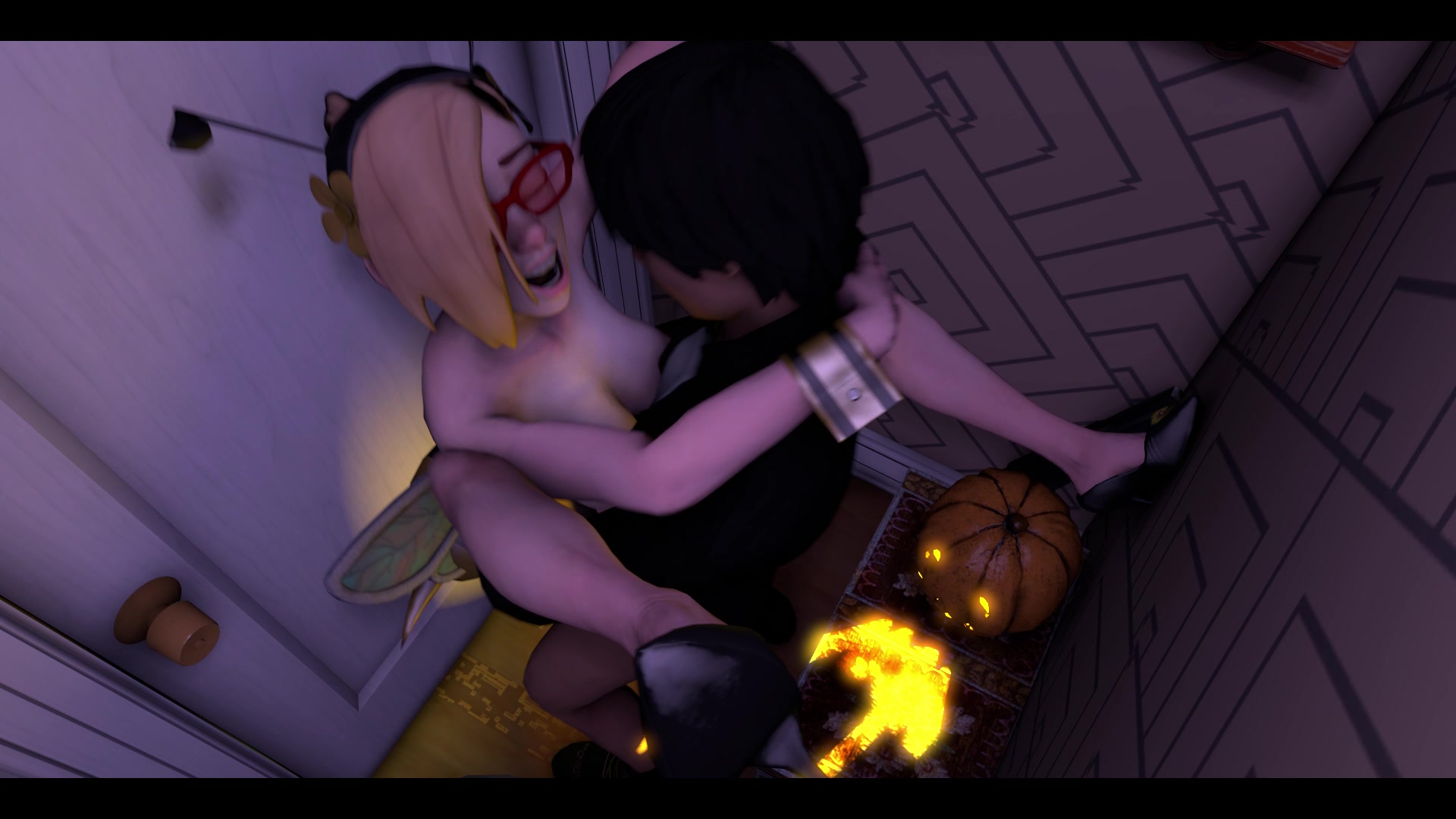 हैलोवीन की अलमारी में टेंटेकल फुता स्कूलगर्ल का कामुक पार्टी