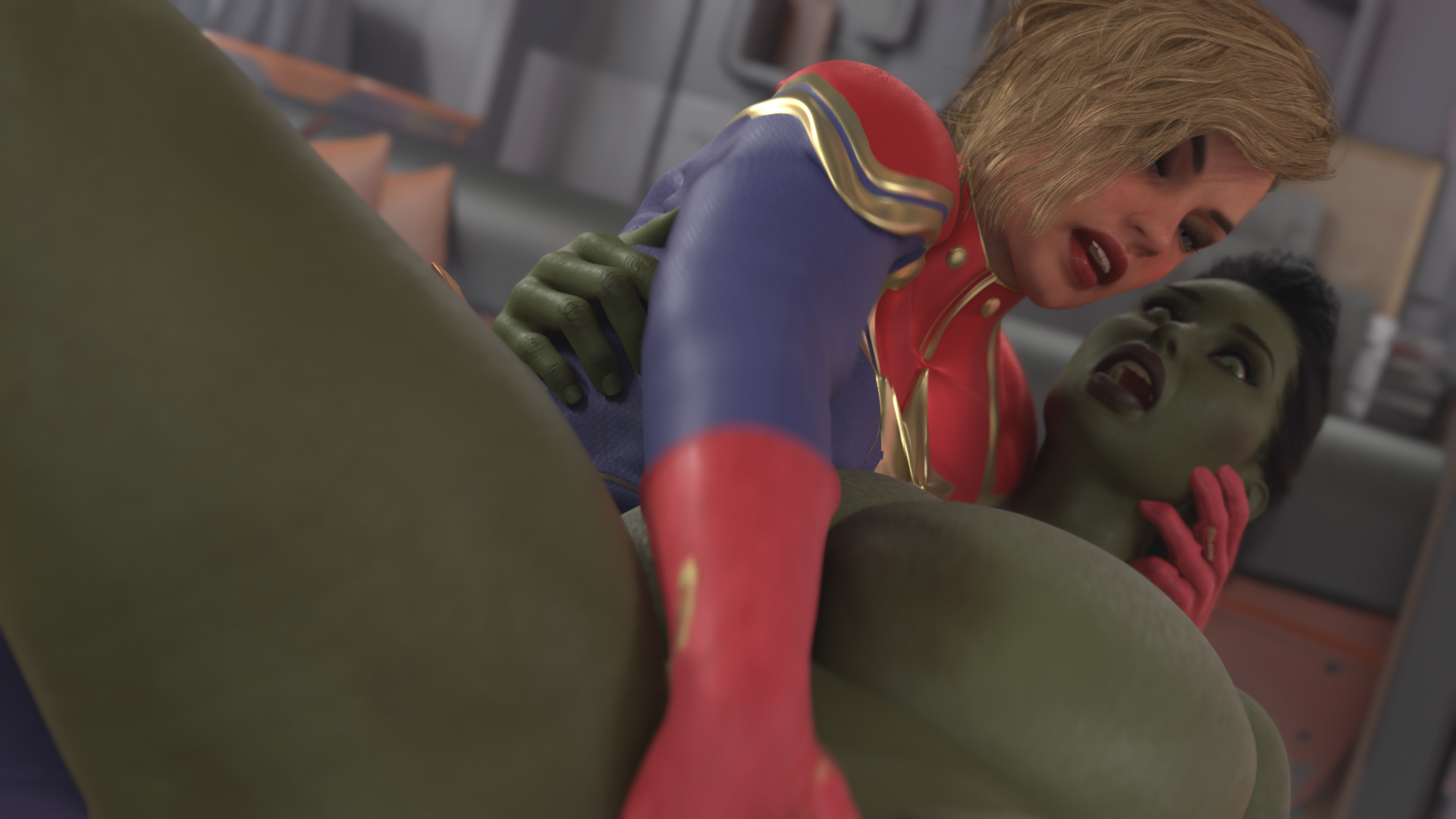 Captain marvel and she-hulk have intense fun