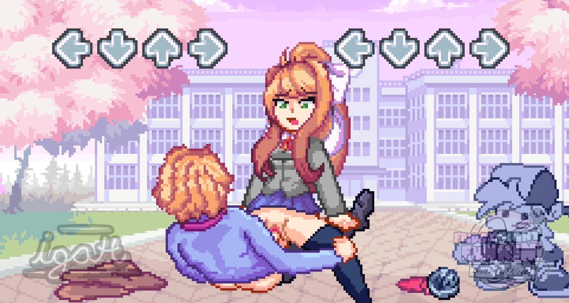 Schulmädchen senpai & monika futanari tentakel-ecchi