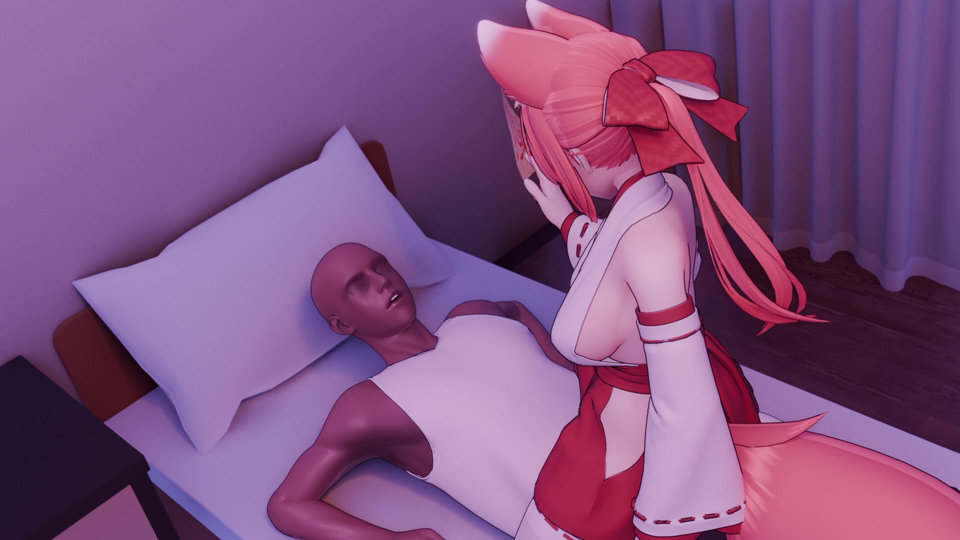 नटखट किट्सुने नग्न इच्छासीन दृश्य